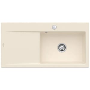 Villeroy & Boch Subway Style 60 FLAT flächenbündige Spüle, Ablaufgarnitur mit Excenterbetätigung, Becken rechts