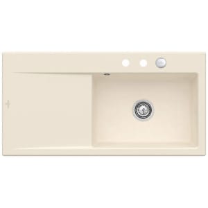 Villeroy & Boch Subway Style 60 FLAT flächenbündige Spüle, Ablaufgarnitur mit Excenterbetätigung, Becken rechts