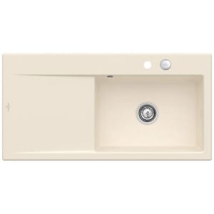 Villeroy & Boch Subway Style 60 FLAT flächenbündige Spüle, Ablaufgarnitur mit Excenterbetätigung, Becken rechts