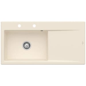 Villeroy & Boch Subway Style 60 FLAT flächenbündige Spüle, Ablaufgarnitur mit Handbetätigung, Becken links