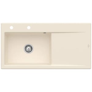 Villeroy & Boch Subway Style 60 FLAT flächenbündige Spüle, Ablaufgarnitur mit Handbetätigung, Becken links