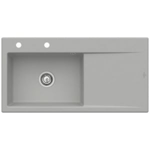 Villeroy & Boch Subway Style 60 FLAT flächenbündige Spüle, Ablaufgarnitur mit Handbetätigung, Becken links