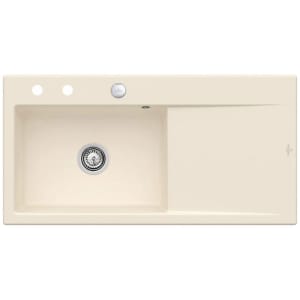 Villeroy & Boch Subway Style 60 FLAT flächenbündige Spüle, Ablaufgarnitur mit Excenterbetätigung, Becken links