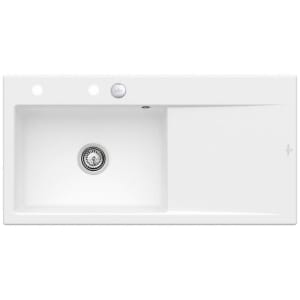 Villeroy & Boch Subway Style 60 FLAT flächenbündige Spüle, Ablaufgarnitur mit Excenterbetätigung, Becken links