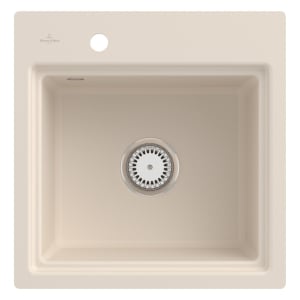 Villeroy & Boch Subway Style 50 S FLAT flächenbündige Spüle, Ablaufgarnitur mit Handbetätigung, inkl. Abtropfgitter