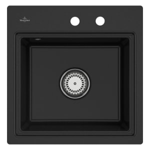 Villeroy & Boch Subway Style 50 S FLAT flächenbündige Spüle, Ablaufgarnitur mit Handbetätigung, inkl. Abtropfgitter