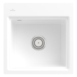 Villeroy & Boch Subway Style 50 S FLAT flächenbündige Spüle, Ablaufgarnitur mit Handbetätigung, inkl. Abtropfgitter