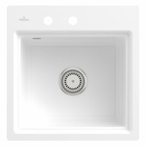 Villeroy & Boch Subway Style 50 S FLAT flächenbündige Spüle, Ablaufgarnitur mit Handbetätigung, inkl. Abtropfgitter