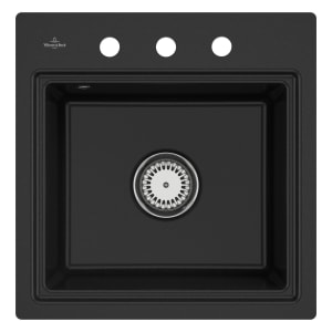 Villeroy & Boch Subway Style 50 S FLAT flächenbündige Spüle, Ablaufgarnitur mit Handbetätigung, inkl. Abtropfgitter