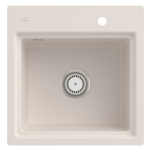 Villeroy & Boch Subway Style 50 S FLAT flächenbündige Spüle, Ablaufgarnitur mit Handbetätigung, inkl. Abtropfgitter