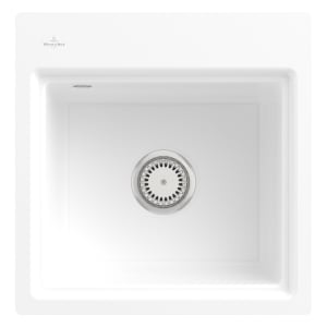 Villeroy & Boch Subway Style 50 S FLAT flächenbündige Spüle, Ablaufgarnitur mit Handbetätigung, inkl. Abtropfgitter