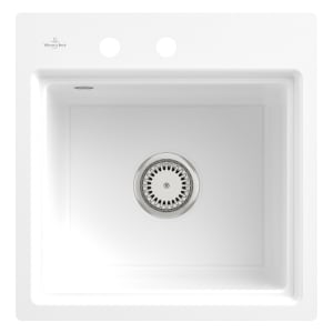 Villeroy & Boch Subway Style 50 S FLAT flächenbündige Spüle, Ablaufgarnitur mit Handbetätigung, inkl. Abtropfgitter