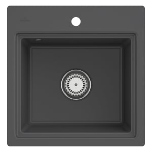 Villeroy & Boch Subway Style 50 S FLAT flächenbündige Spüle, Ablaufgarnitur mit Excenterbetätigung, inkl. Abtropfgitter