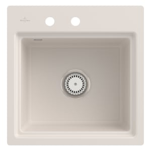 Villeroy & Boch Subway Style 50 S FLAT flächenbündige Spüle, Ablaufgarnitur mit Excenterbetätigung, inkl. Abtropfgitter