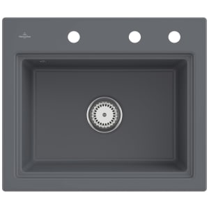 Villeroy & Boch Subway Style 60 S Einbauspüle, Ablaufgarnitur mit Handbetätigung, inkl. Abtropfgitter