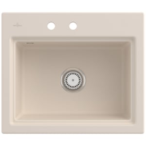 Villeroy & Boch Subway Style 60 S FLAT flächenbündige Spüle, Ablaufgarnitur mit Handbetätigung, inkl. Abtropfgitter