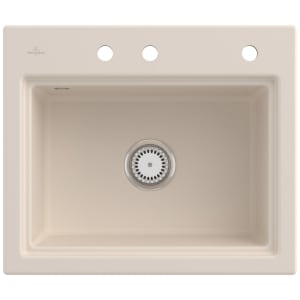 Villeroy & Boch Subway Style 60 S FLAT flächenbündige Spüle, Ablaufgarnitur mit Handbetätigung, inkl. Abtropfgitter