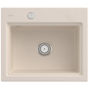 Villeroy & Boch Subway Style 60 S FLAT flächenbündige Spüle, Ablaufgarnitur mit Excenterbetätigung, inkl. Abtropfgitter