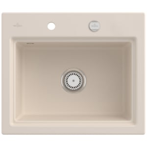 Villeroy & Boch Subway Style 60 S FLAT flächenbündige Spüle, Ablaufgarnitur mit Excenterbetätigung, inkl. Abtropfgitter