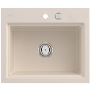 Villeroy & Boch Subway Style 60 S FLAT flächenbündige Spüle, Ablaufgarnitur mit Excenterbetätigung, inkl. Abtropfgitter