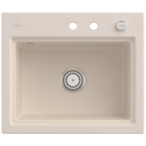 Villeroy & Boch Subway Style 60 S FLAT flächenbündige Spüle, Ablaufgarnitur mit Excenterbetätigung, inkl. Abtropfgitter