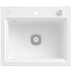 Villeroy & Boch Subway Style 60 S FLAT flächenbündige Spüle, Ablaufgarnitur mit Excenterbetätigung, inkl. Abtropfgitter