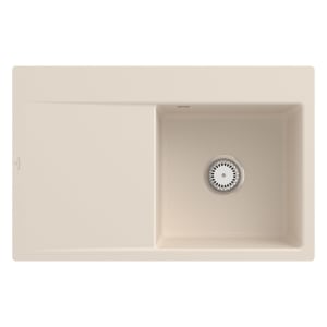 Villeroy & Boch Subway Style 45 FLAT flächenbündige Spüle, Ablaufgarnitur mit Handbetätigung, Becken rechts