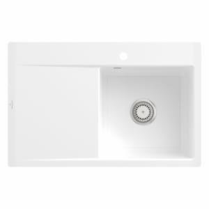 Villeroy & Boch Subway Style 45 FLAT flächenbündige Spüle, Ablaufgarnitur mit Excenterbetätigung, Becken rechts