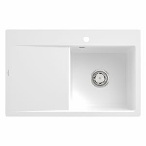 Villeroy & Boch Subway Style 45 FLAT flächenbündige Spüle, Ablaufgarnitur mit Excenterbetätigung, Becken rechts