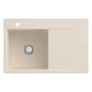 Villeroy & Boch Subway Style 45 FLAT flächenbündige Spüle, Ablaufgarnitur mit Handbetätigung, Becken links