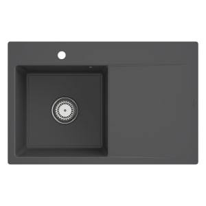 Villeroy & Boch Subway Style 45 FLAT flächenbündige Spüle, Ablaufgarnitur mit Handbetätigung, Becken links