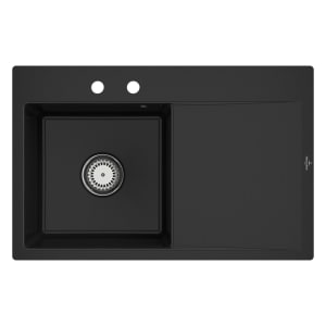 Villeroy & Boch Subway Style 45 FLAT flächenbündige Spüle, Ablaufgarnitur mit Handbetätigung, Becken links