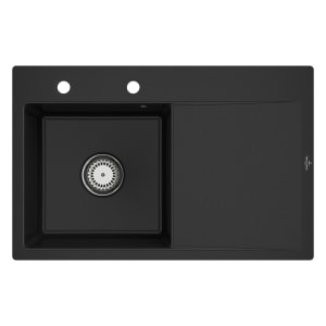 Villeroy & Boch Subway Style 45 FLAT flächenbündige Spüle, Ablaufgarnitur mit Handbetätigung, Becken links