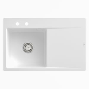 Villeroy & Boch Subway Style 45 FLAT flächenbündige Spüle, Ablaufgarnitur mit Handbetätigung, Becken links