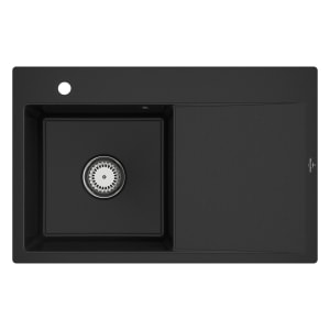 Villeroy & Boch Subway Style 45 FLAT flächenbündige Spüle, Ablaufgarnitur mit Excenterbetätigung, Becken links