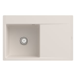 Villeroy & Boch Subway Style 45 FLAT flächenbündige Spüle, Ablaufgarnitur mit Excenterbetätigung, Becken links