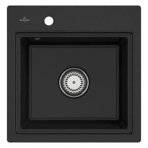 Villeroy & Boch Subway Style 50 S FLAT flächenbündige Spüle, Ablaufgarnitur mit Excenterbetätigung, inkl. Abtropfgitter