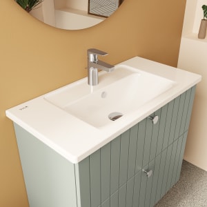 VitrA Integra Möbelwaschtisch Compact 80 cm mit Überlaufloch, 1 Hahnloch mittig