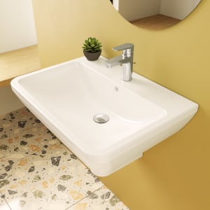 VitrA Integra Waschtisch 64,5 cm, mit Überlaufloch, 1 Hahnloch mittig