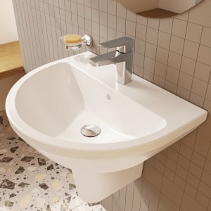 VitrA Integra Waschtisch 59,5 cm, mit Überlaufloch, 1 Hahnloch mittig