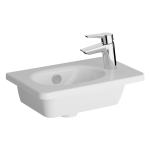 VitrA Zentrum Handwaschbecken 45,5 cm, mit Überlaufloch, 1 Hahnloch rechts