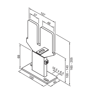 Zehnder Fußkonsole FMORV 14 für Radiavector ZRV213/1 mit seitlichen Anschluss