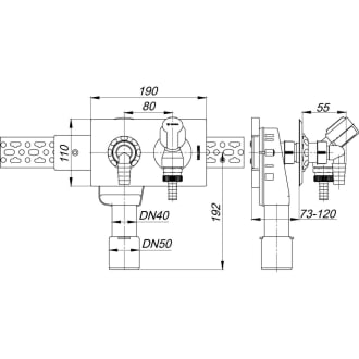 Dallmer Wandeinbau-Waschgeräte-Siphon DN 40/50 HL 400 - Edelstahl Abdeckplatte 120x166 Mm - Einbautiefe 60-110 Mm