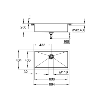 GROHE K700 Edelstahlspüle 86,4 x 46,4 cm, 31580SD1 - MEGABAD
