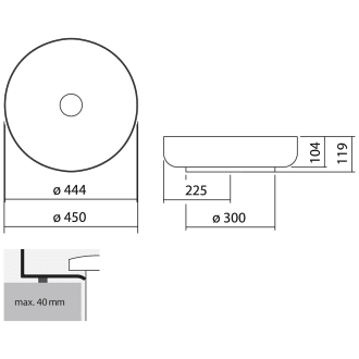 Alape Aufsatzbecken Ab So450 1 Kreisformig Mit 45 Cm O Megabad