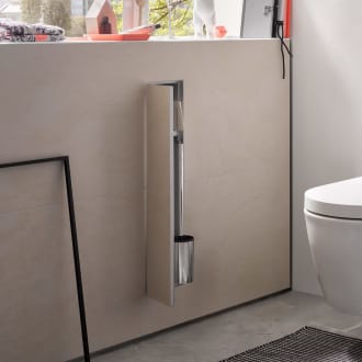 EMCO Asis Plus inbouw toiletmodule met toiletpapierhouder, badkamerkast voor onzichtbare opbergruimte, hoge kast met push to open functie en 2 vakken, deurscharnier links