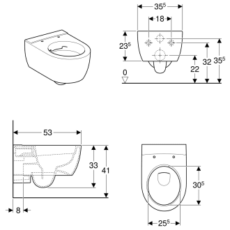 Geberit iCon Wand-Tiefspül-WC Spülrand ohne - MEGABAD 204060000