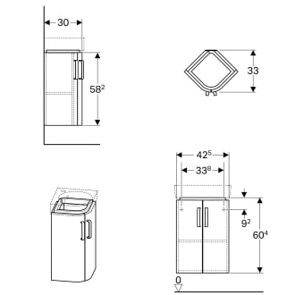 Geberit Renova Compact Eckhandwaschbecken-Unterschrank 42,5 cm ...
