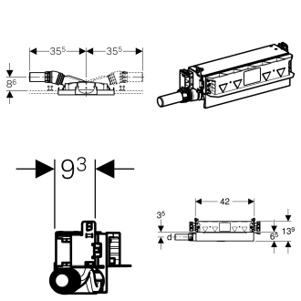 Geberit GIS Duschelement niedrige Bauhöhe, mit Wandablauf 461.736.00.1