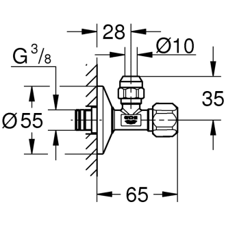 grohe eckventil dn 10 selbstdichtend 22052000 megabad